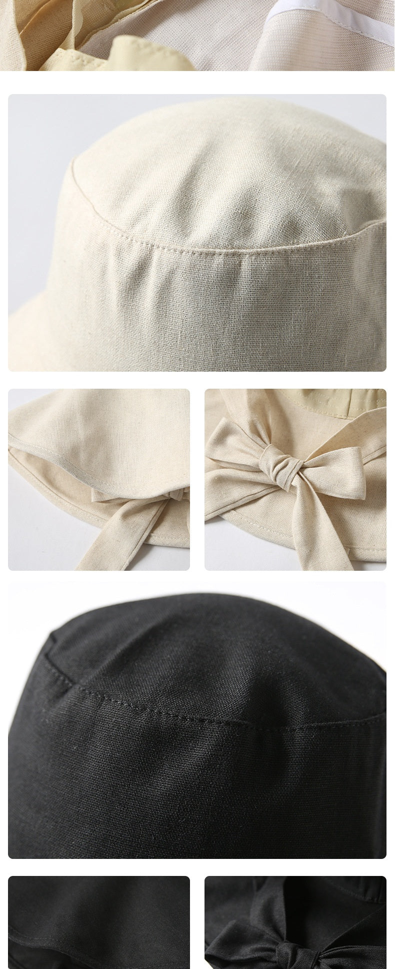 Solid Color Foldable Big Brim Lace-up Hat