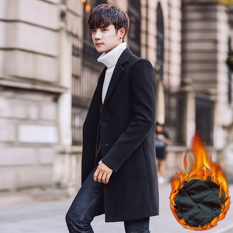 Men's wool coat Korean version slim