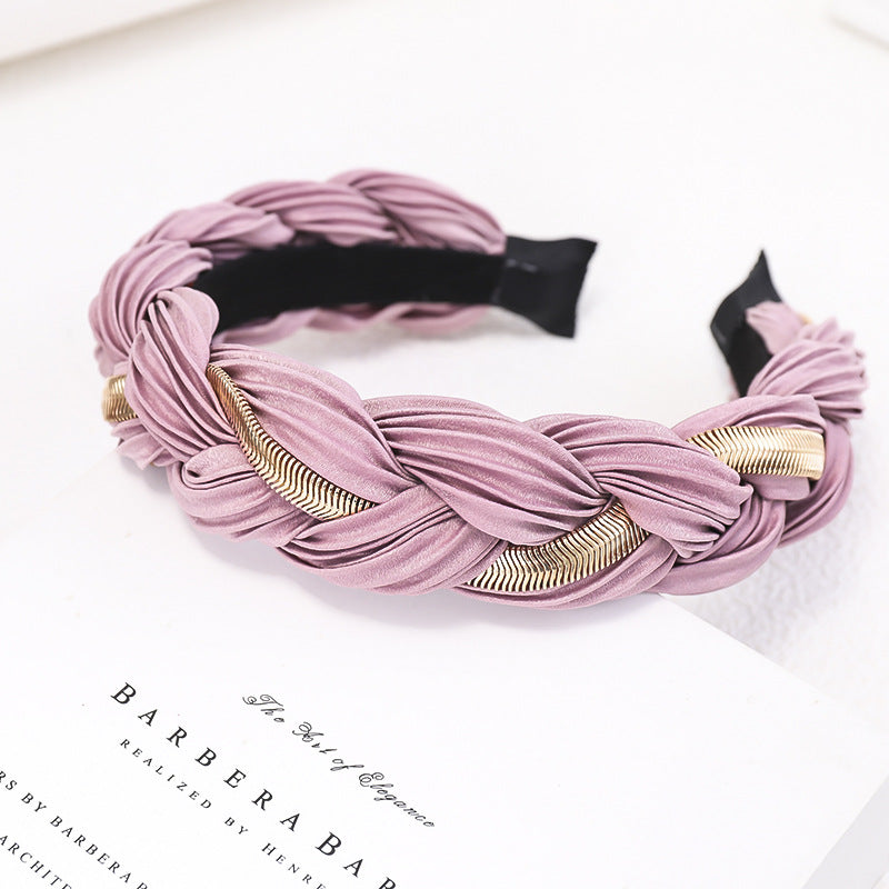 European And American Twist Braid Metal Chain Headband