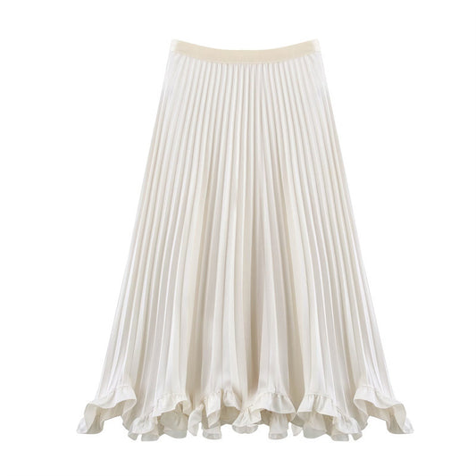 Heavy Industry Petal Wooden Ear Elegant Pleated Skirt
