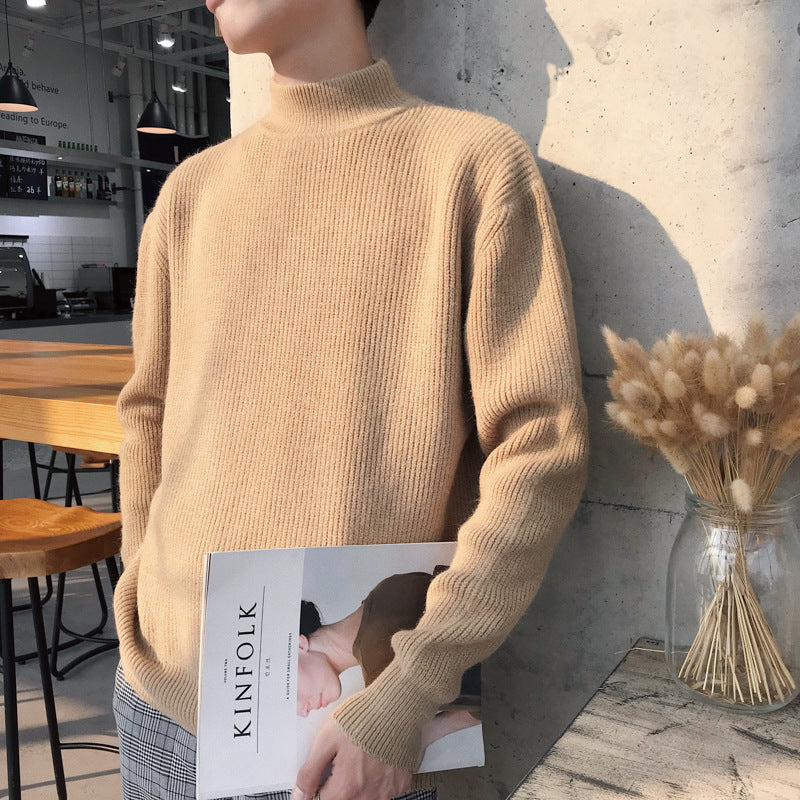 Autumn And Winter Men's Crewneck Sweater Men's Loose Plus Velvet