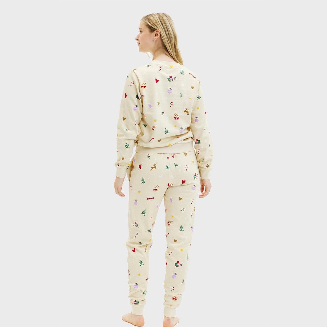 Christmas Hoodie Set Beige Women's Style
