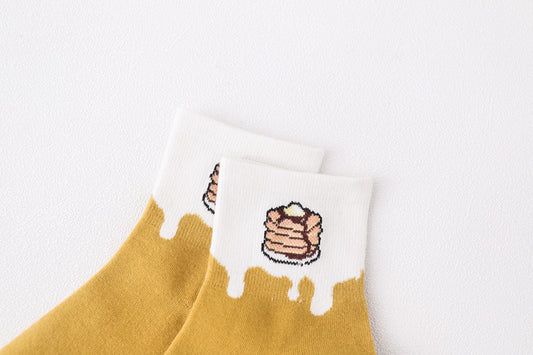 Sweet and cute color matching fruit short socks