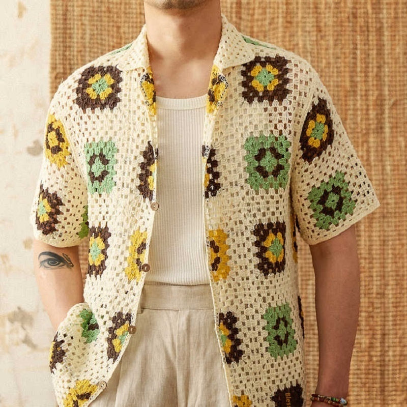 Let Strikket Sweater Kortærmet Afslappet Løs Cardigan