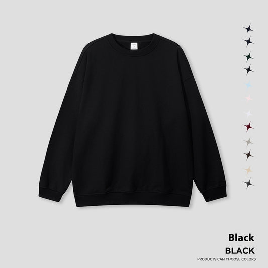 Round Neck Solid Color Hoodie Street Fashion Loose