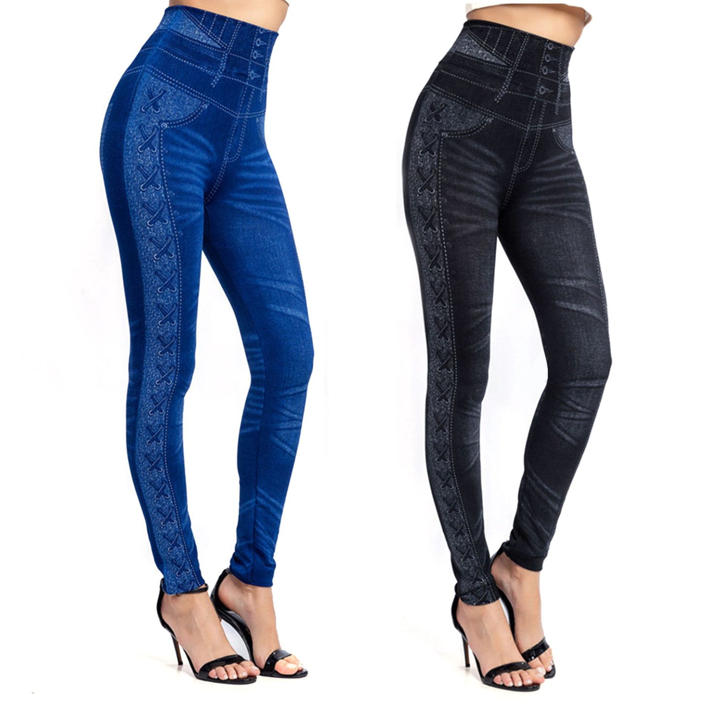 Denim leggings til kvinder