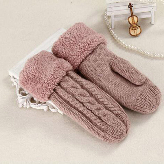 Mohair Twisted And Plush Warm Single Finger Gloves