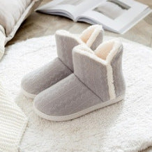 Autumn And Winter Women's High Top Knitted Confinement Shoes