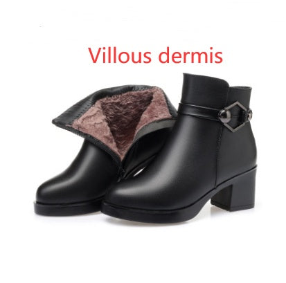 Autumn and winter new women's round toe women's cotton shoes side