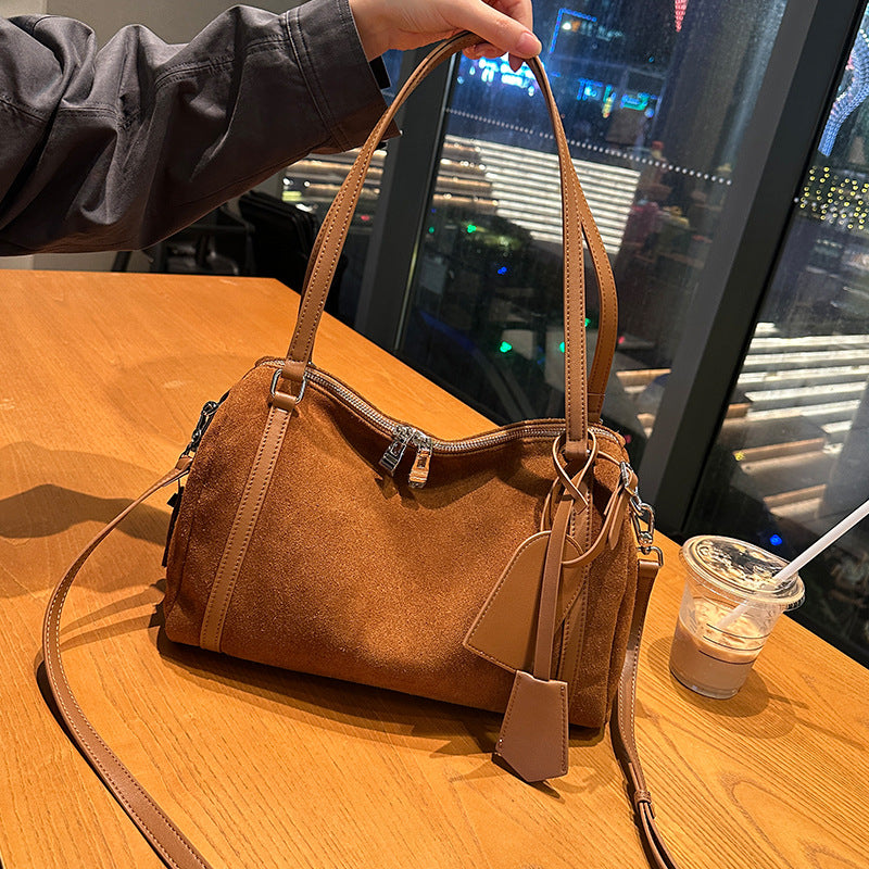 Matte Leather Retro Crossbody Bag In European And American Style