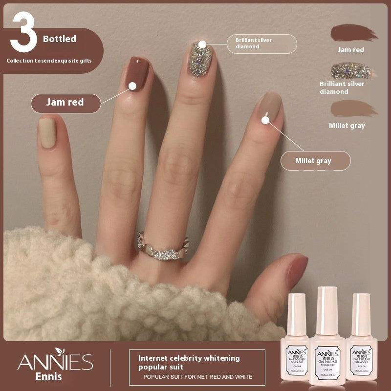 Women's Three-color New Ice Jelly Nude Color Gel Nail Polish Suit