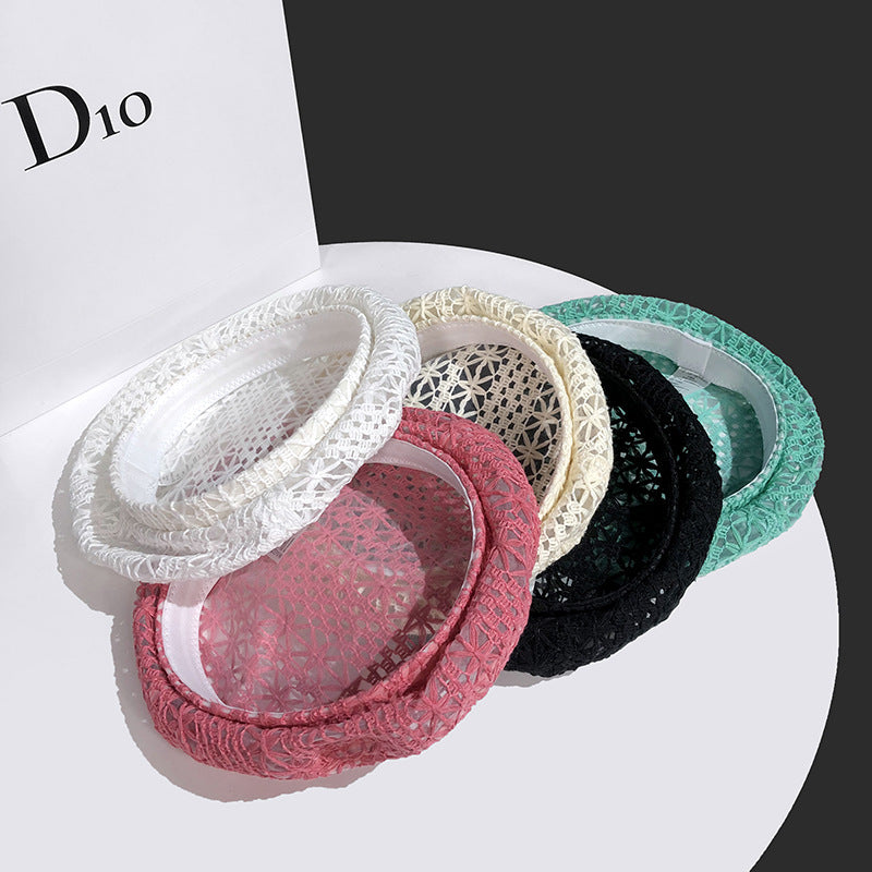 Women's Fashionable Woven Hollow Beret Hat