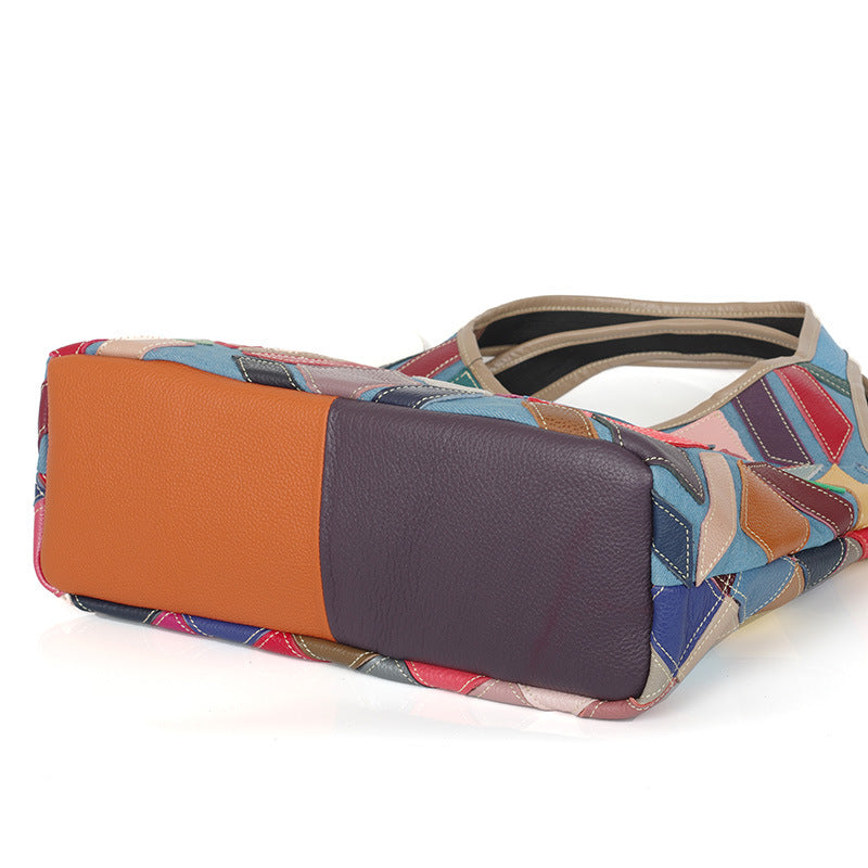 Color pattern stitching lady crossbody bag