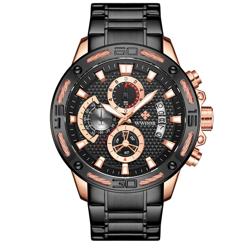Men's steel band quartz watch