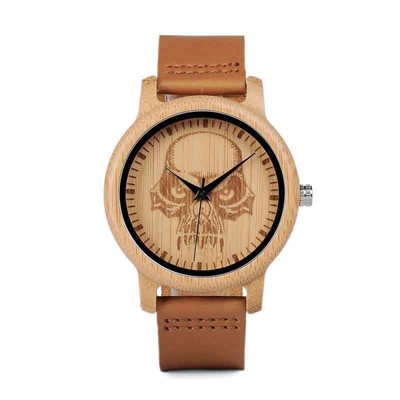 Leather Bamboo And Wood Watch