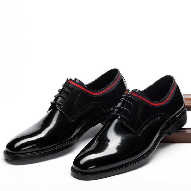 Top Layer Cowhide Business Low-Cut Lace-Up Shoes