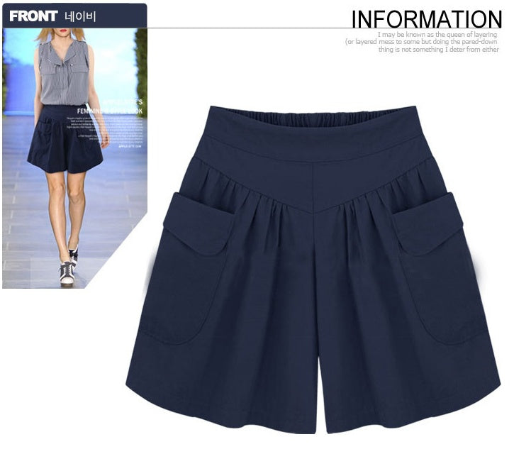 Plus gødnings XL kvinders fedt mm løse shorts sommer afslappet elastisk talje brede ben var tynde hotpants