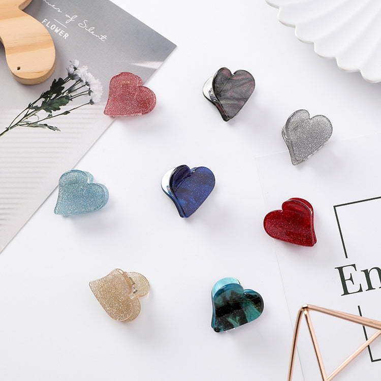 Japanese Dream Girl Heart Beadsflash Powder Star Clips Mini Love Hair Catch Hairpin Bangs Clip Hairpin Hair Accessories