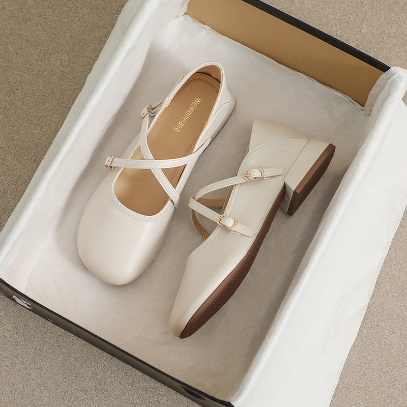 Women's Round Toe Soft Sole Platform Mary Jane Shoes
