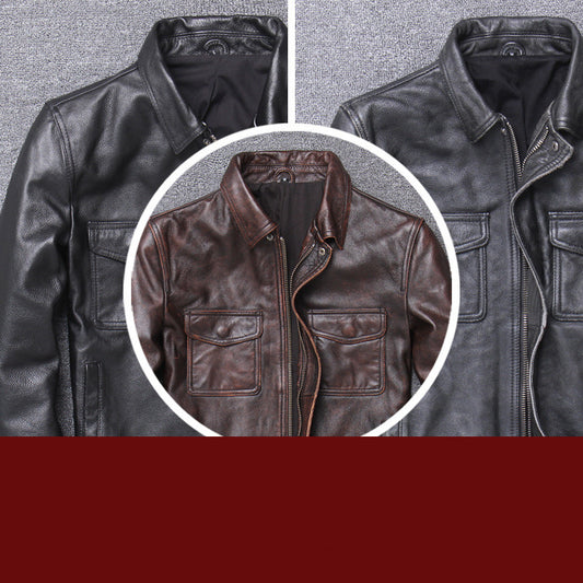 Vintage stone mill to make old leather coat