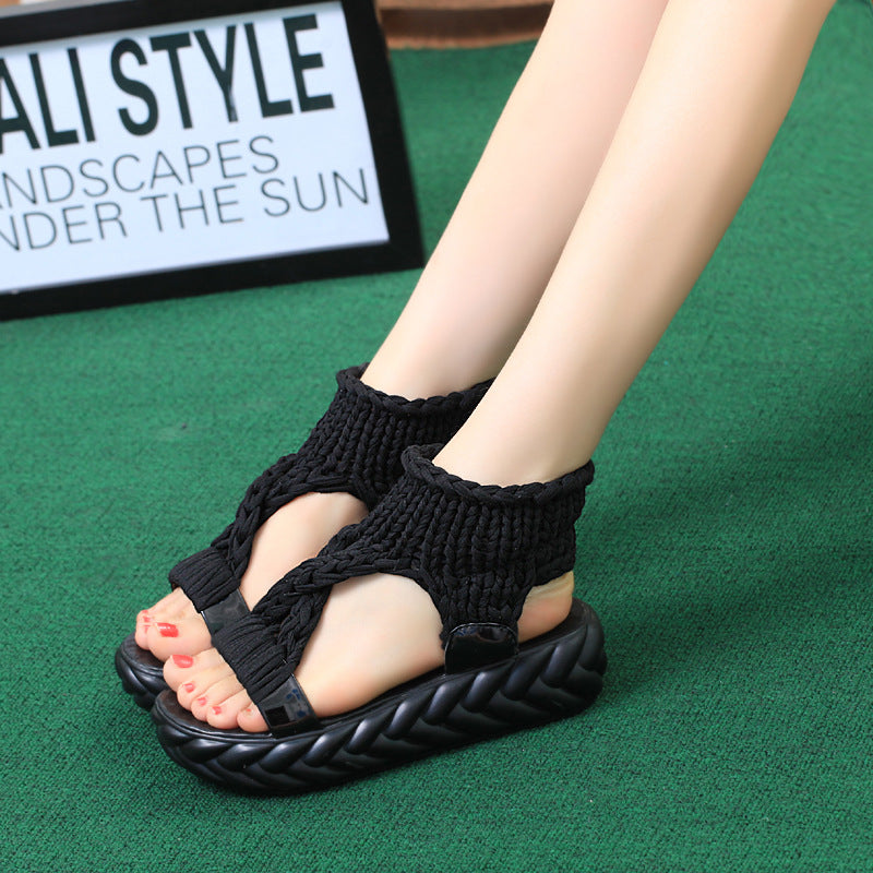 Knitted wool sandals