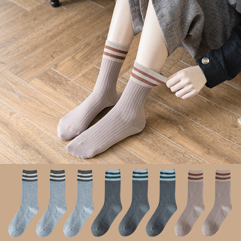 Cotton and velvet thick high-top socks