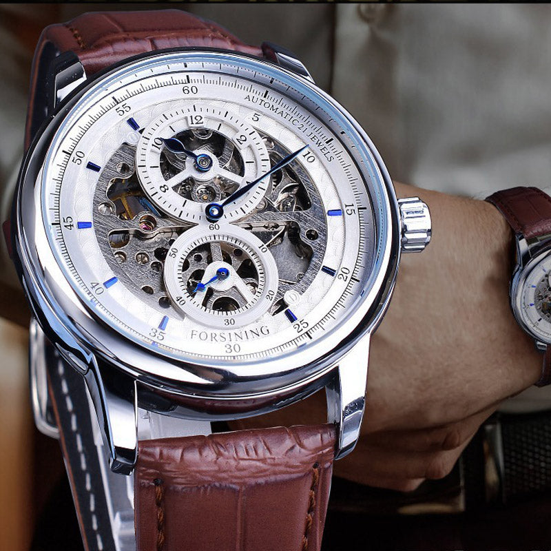 Men's fashion hollow three-needle separation mechanical watch