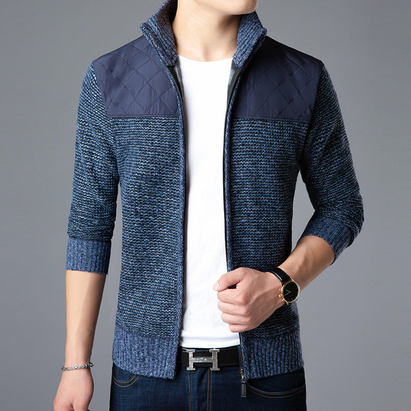 Colorblock Plus Size Knitted Wool Sweater