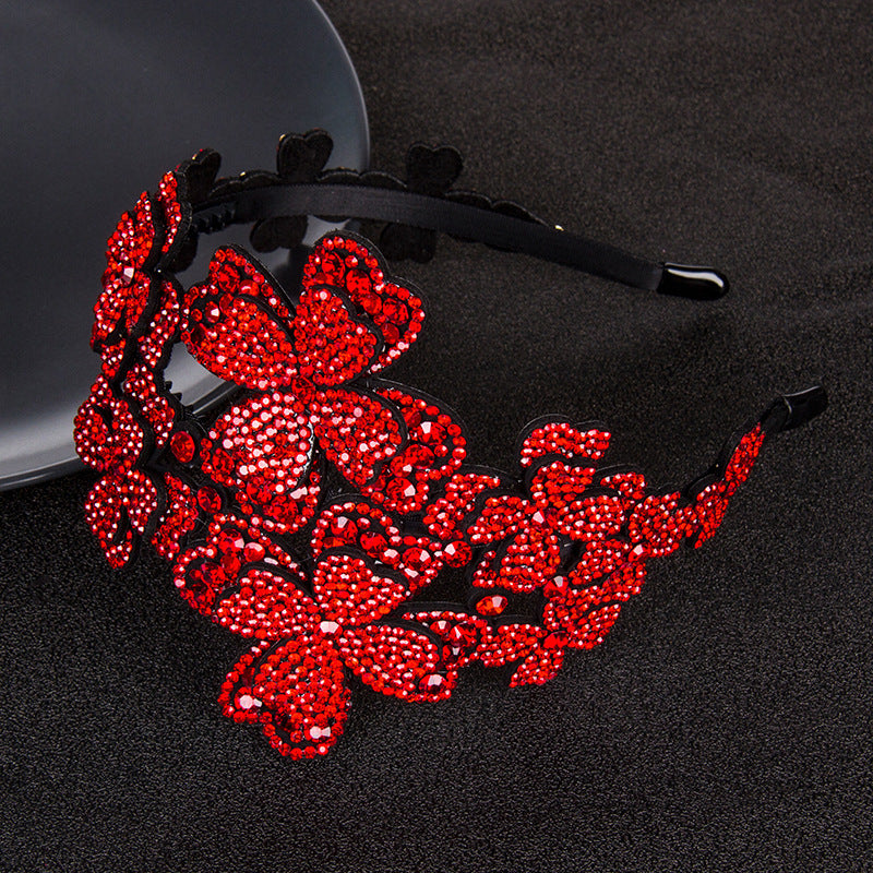 Hair band female pressed hair flower crystal hairpin