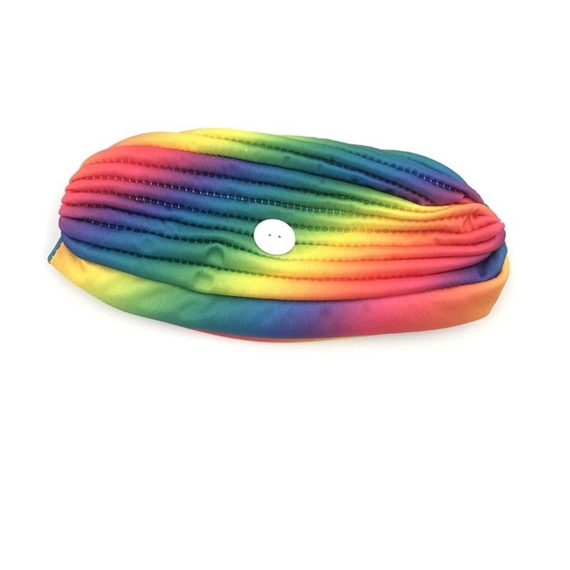 Colorful striped fabric hat