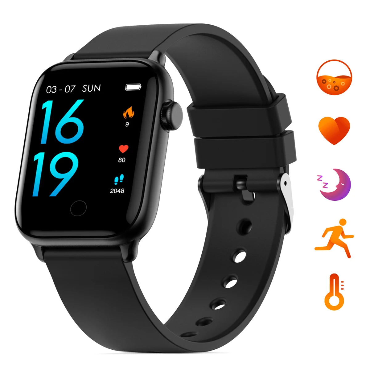 GTS Smart Temperature Measurement Watch, Step Counting, Distance Measurement, Calorie Consumption Management, Sleep Monitoring,