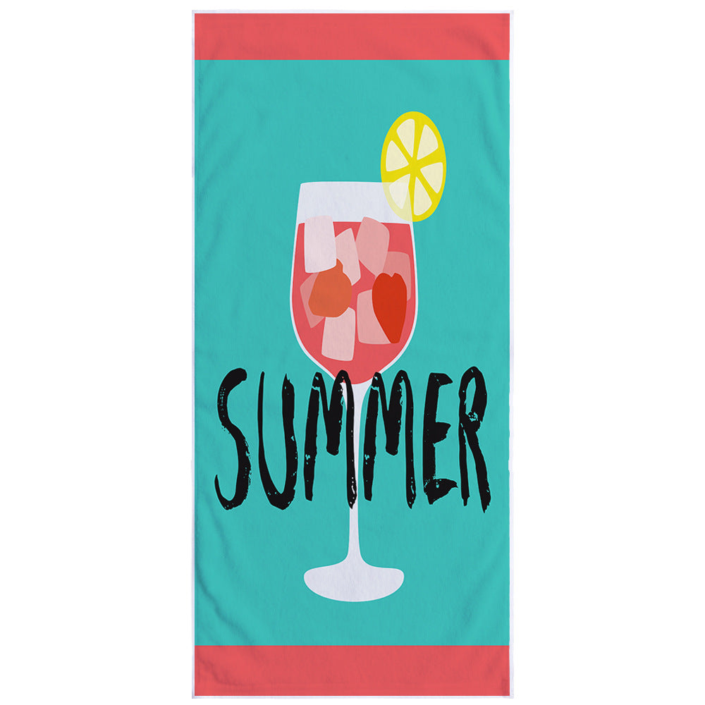 Rectangular Digital Printing Fruit Pattern Beach Towel