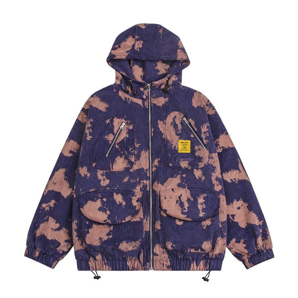 Loose Casual Tie-dye Hooded Jacket Men