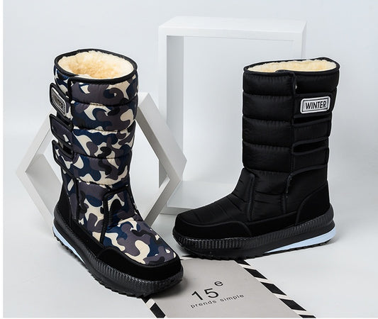 Casual Women's Plus Size High Tube Warm Cotton Shoes