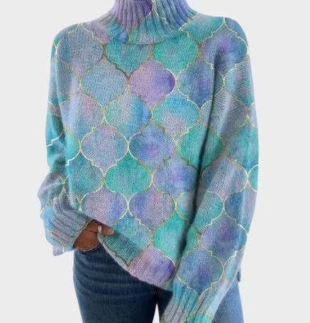 Casual Hooded Cardigan With Abstract Print