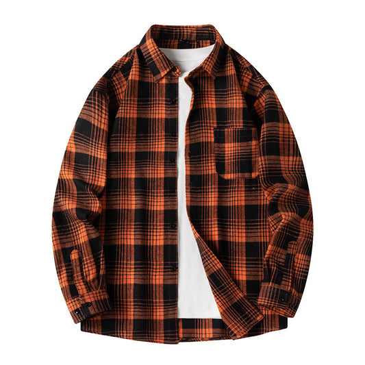 Spring New Plaid Casual Breathable Long Sleeves Coat