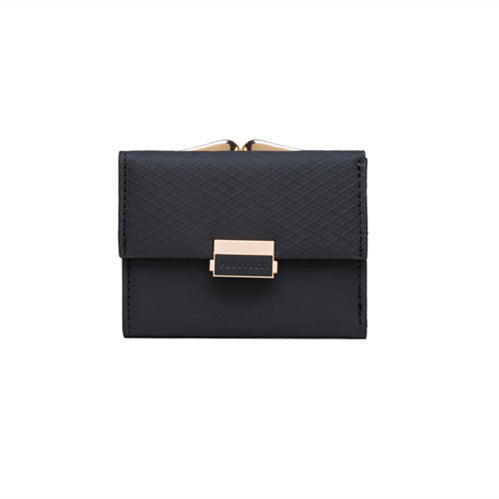 Fashion Simple Three Fold Clip Women's Short Wallet