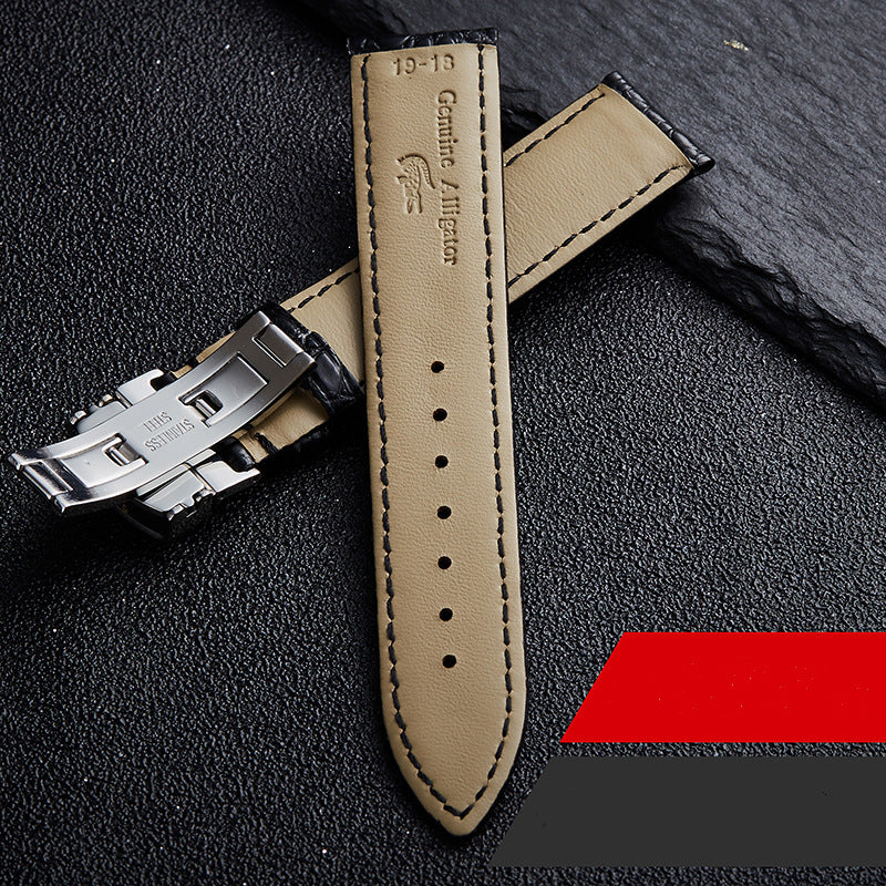 Leather watch strap