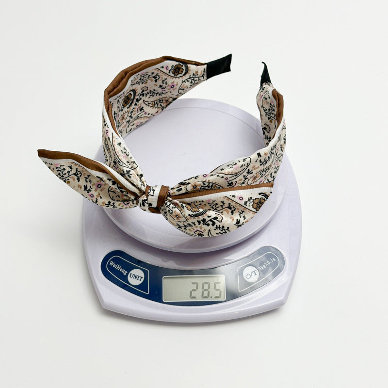 Paisley Fabric Satin Wide Version Hair Band
