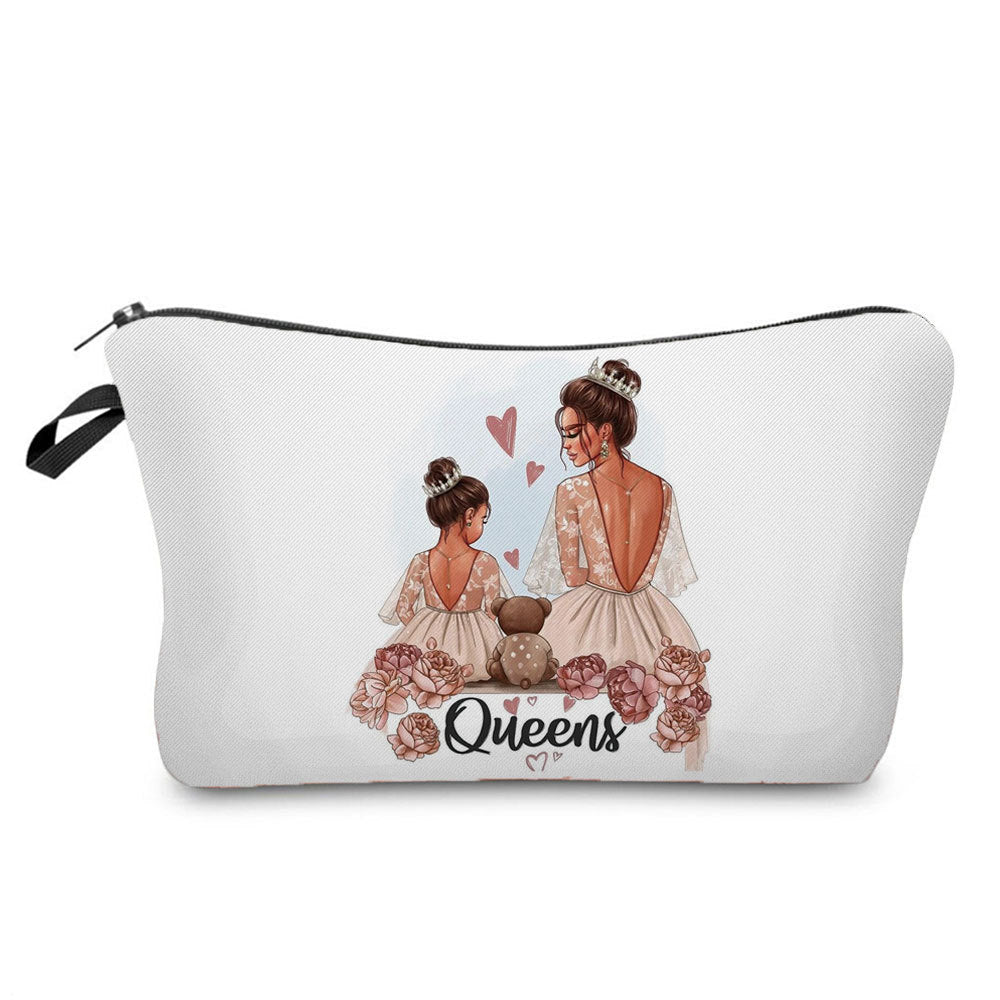 Mother And Daughter Printed Cosmetic Bag Storage And Portable
