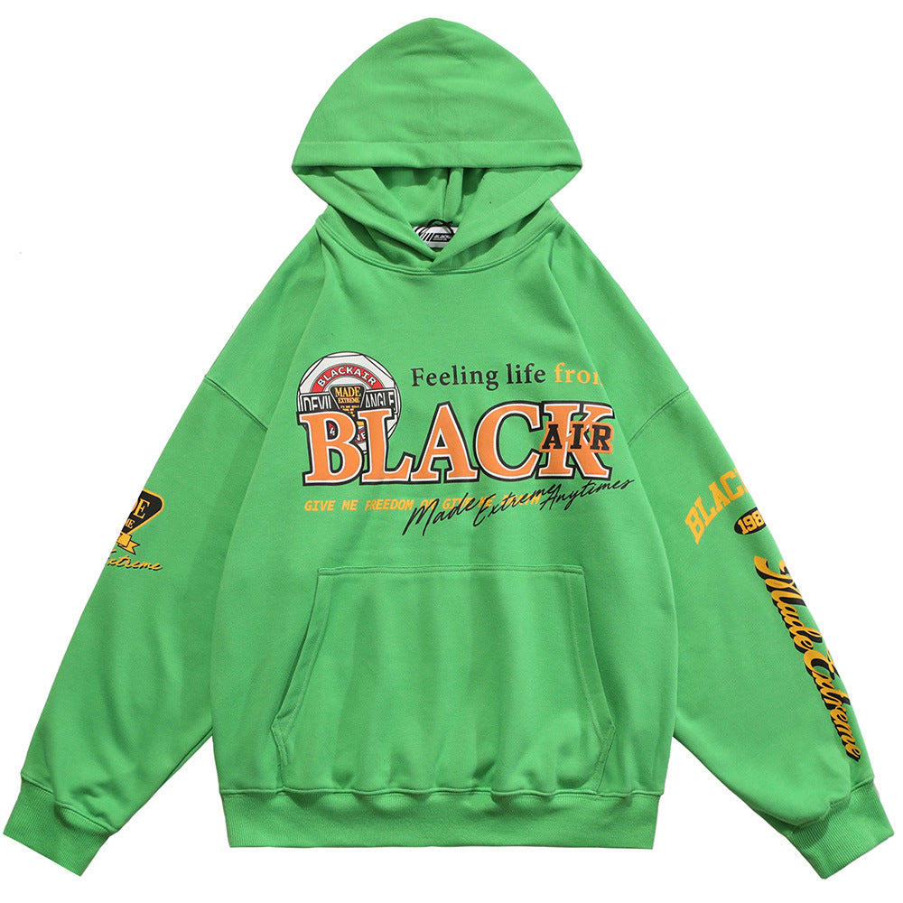 Men's Loose Long Sleeve Hooded Sweatshirt