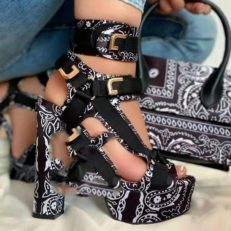 Super Heel Velcro Satin Couture Sandals