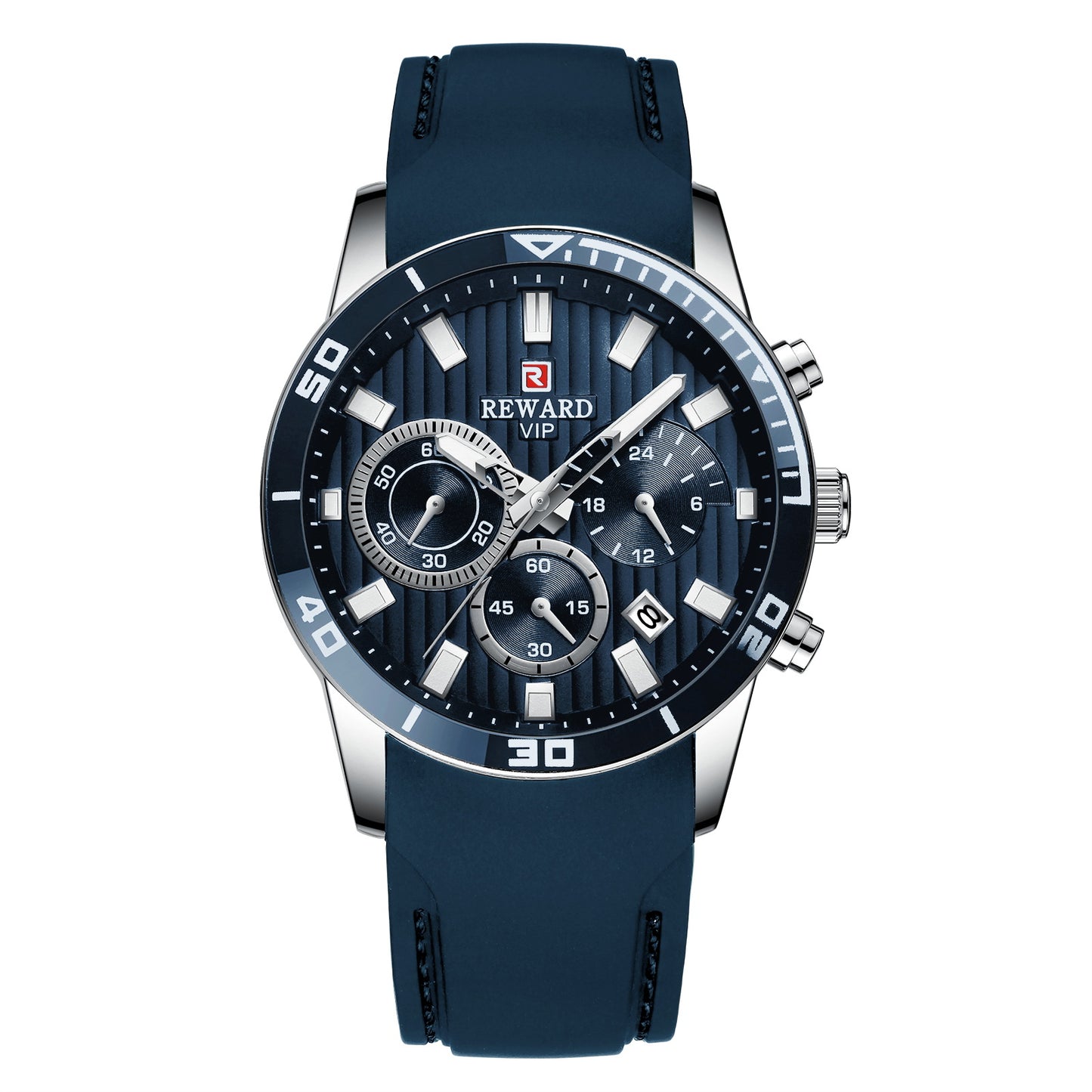 Men's sports watch with silicone strap