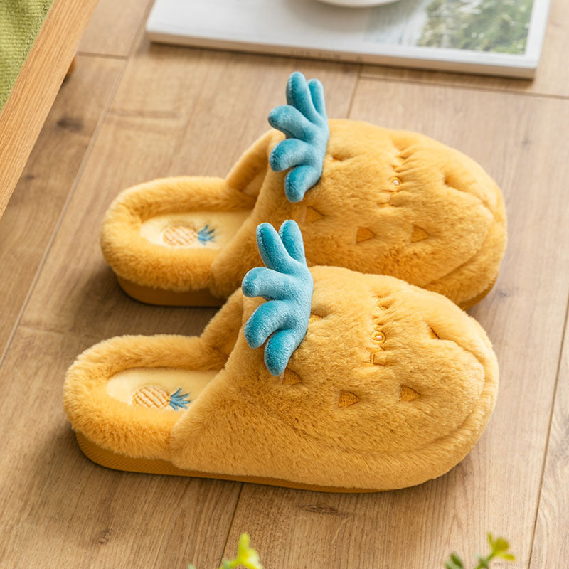 Cotton Slippers Women Winter Cute Autumn And Winter Home Indoor Non-Slip Warmth Thick Bottom
