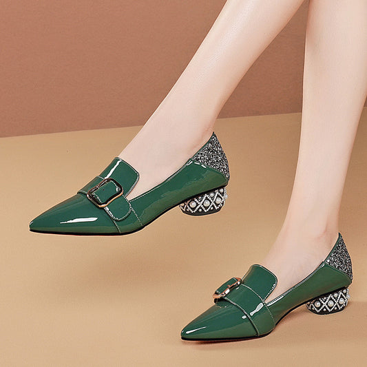 Women's Leather Plus Size Grete Mid-Heel Women's Shoes