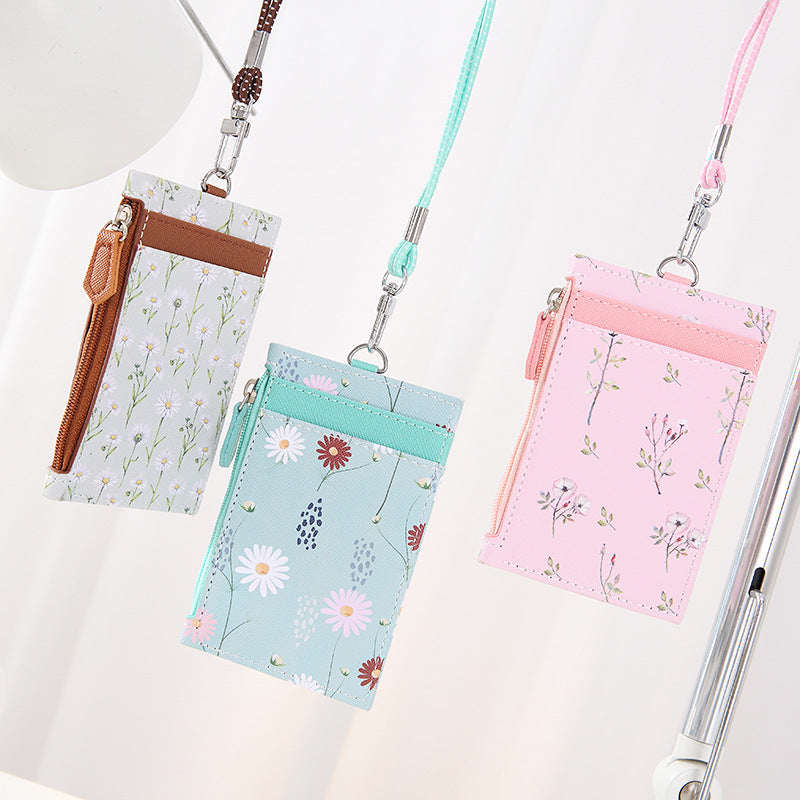 Fashion Simple Leather Belt Lanyard Card Holder