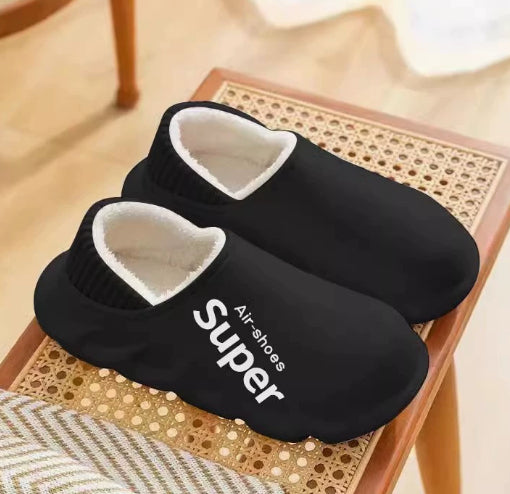 Men's Cotton Slippers Winter Thick Soles Height-increasing And Lined With Fleece