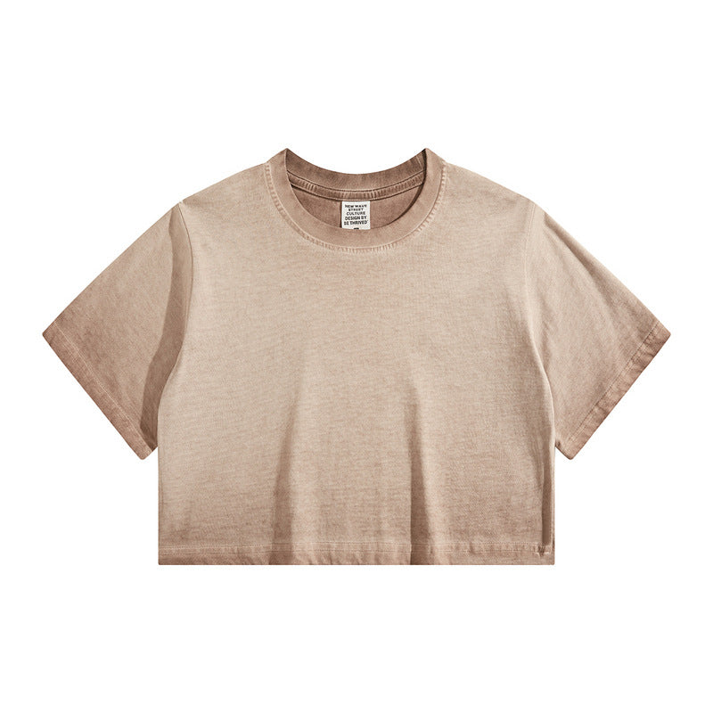 Distressed Colorful Frayed Cropped T-shirt Hip-hop
