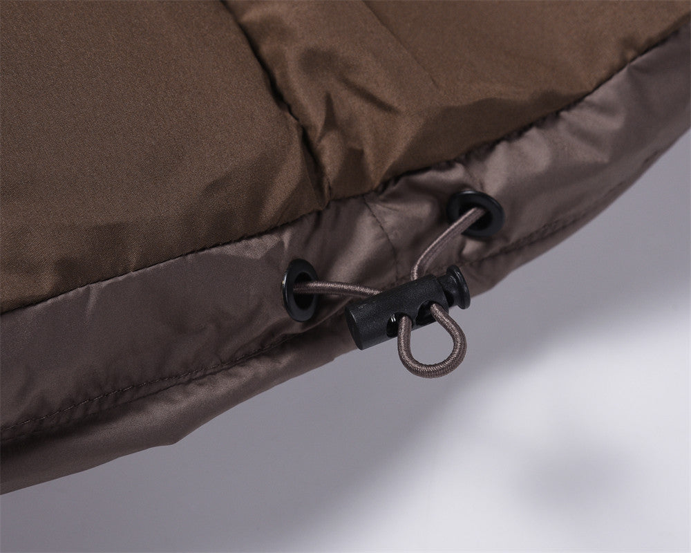 High-grade Solid Color Stand-up Collar Cotton-padded Coat Men's Winter Thickening