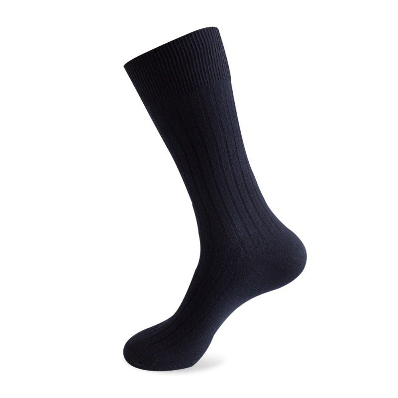Men's Striped Combed Cotton Double Needle Plus Size Stockings